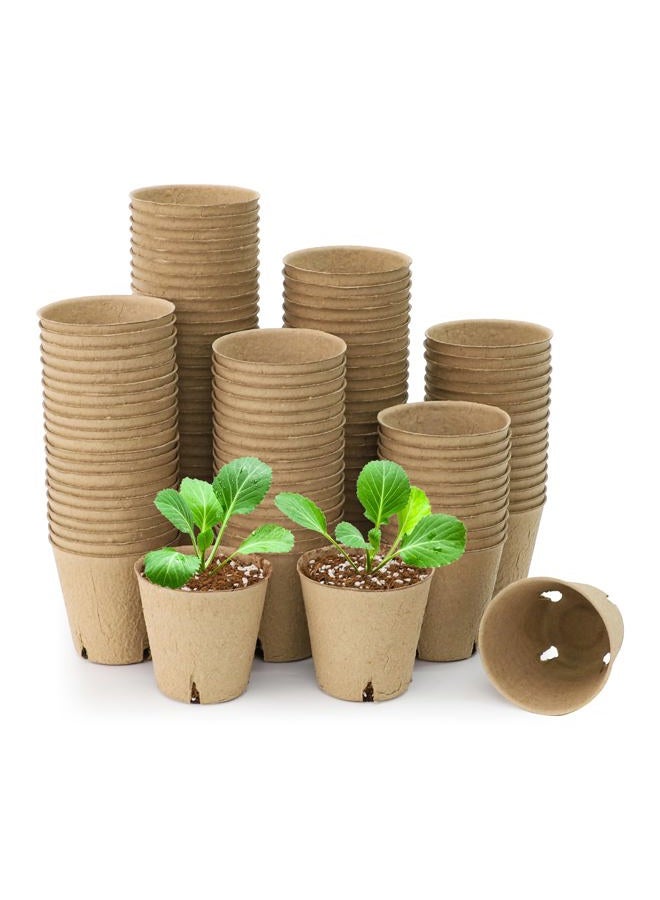 Bluepro 120 Packs 3.15 Inch Peat Pots, Biodegradable Pots for Seedlings with Drainage Holes, Herb Seed Starter - Image 1