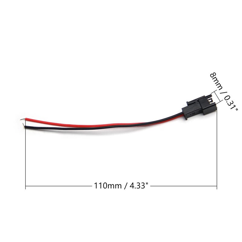 Fielect 5Pairs JST SM 2Pins Plug Male to Female Wire Connector 20cm Length EL Wire Cable Cord Connector 2.54mm Pitch - Image 2