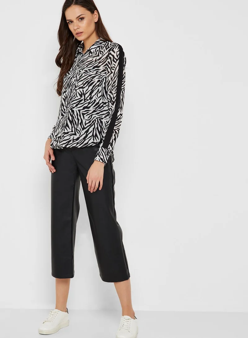 Reserved Zebra Print Long Sleeve Shirt