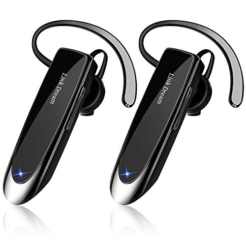 Link Dream Bluetooth Earpiece for Cell Phone Hands Free Wireless Headset Noise Cancelling Mic 24Hrs Talking 1440Hrs Standby Compatible with iPhone Android for Driver Trucker (2 Pack) - Image 1