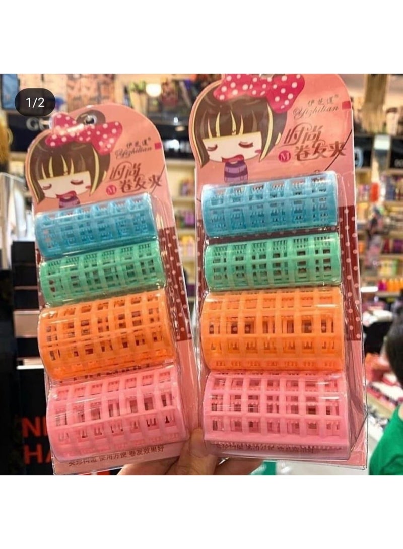 Generic valueable 1 Multi-colored plastic hair rollers for heatless curling – 10-pack, easy to install and secure with snaps, for styling hair for girls and women of all hair types – multi-colored - Image 5
