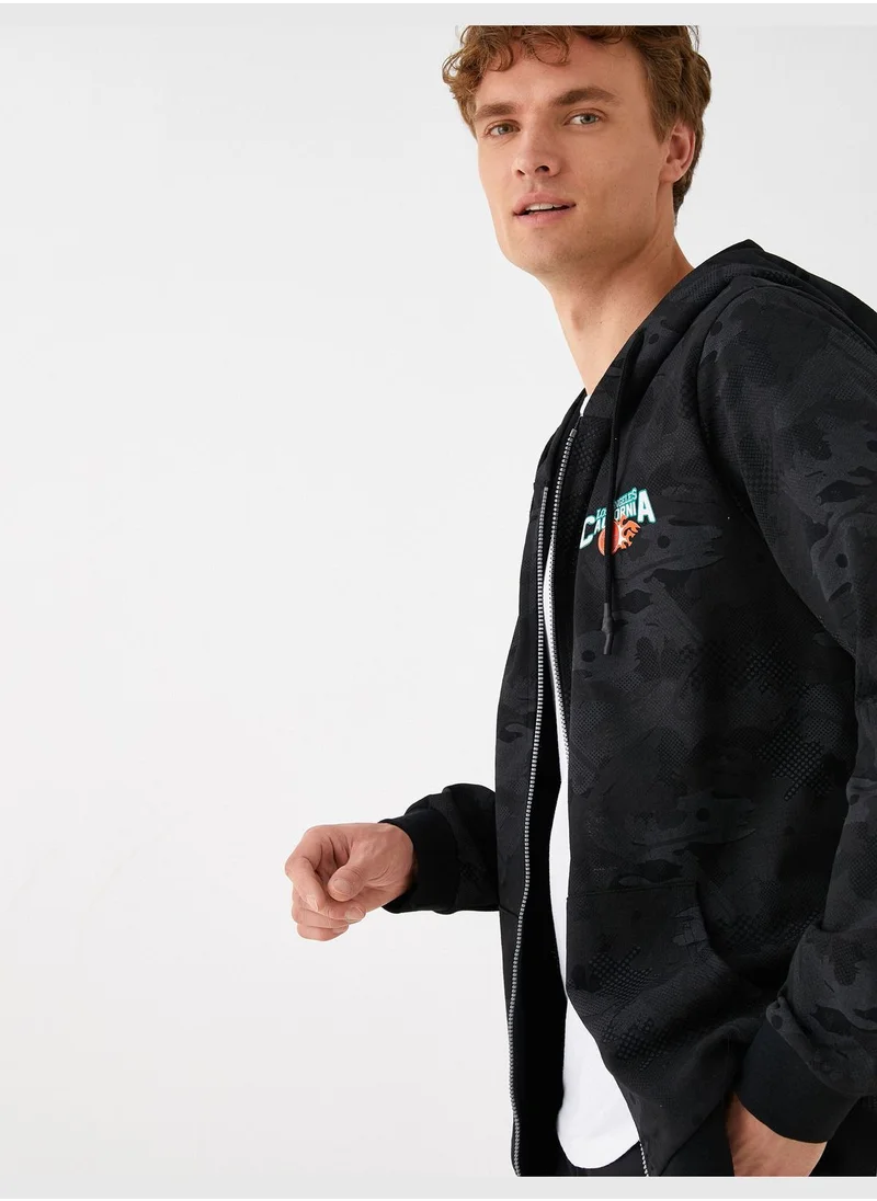 كوتون Basketball Printed Hoodie