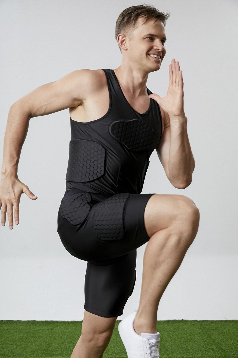 Topeter Padded Shorts for Men, Butt Pads for Skating, Compression Impact Shorts Butt Protection Hip Protector for Skateboard Basketball Football M Black - Image 5