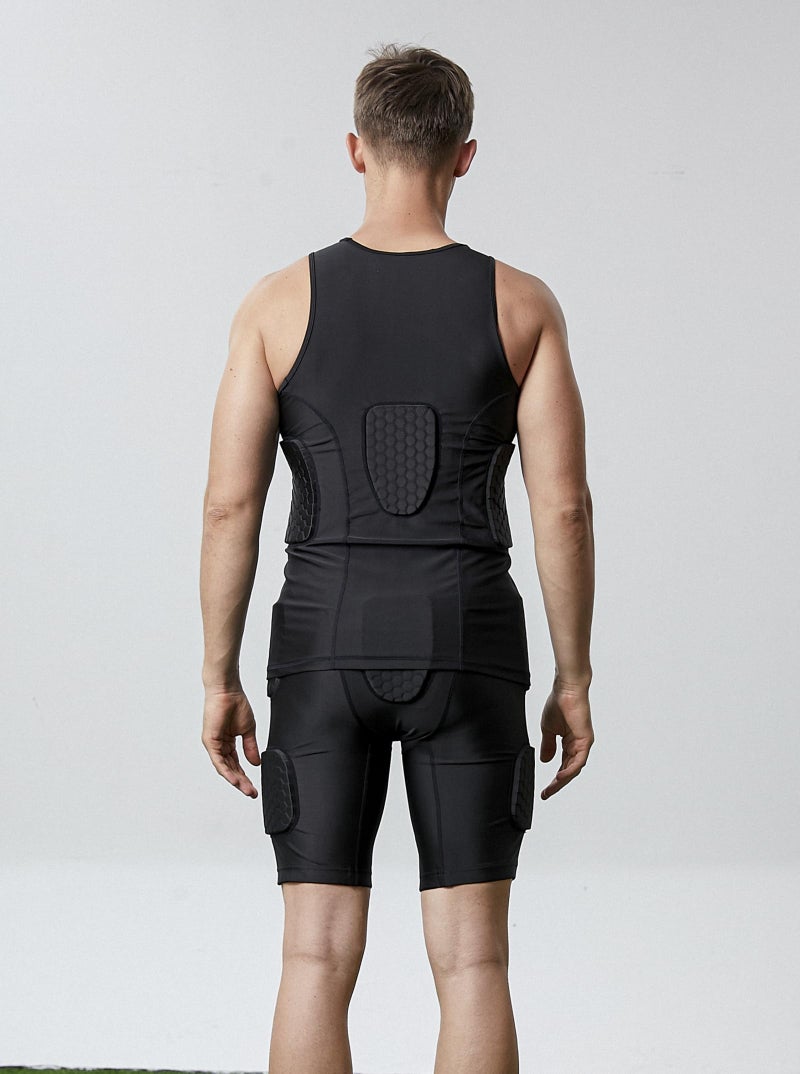 Topeter Padded Shorts for Men, Butt Pads for Skating, Compression Impact Shorts Butt Protection Hip Protector for Skateboard Basketball Football M Black - Image 3