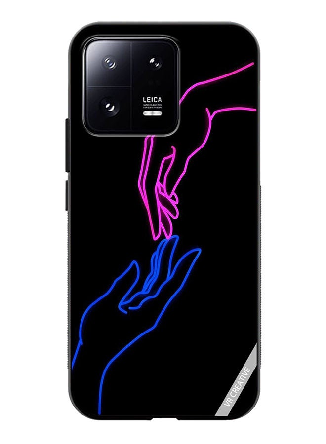 VR CREATIVE Protective Case Cover For Xiaomi 13 Hands In Neon Lights Design Multicolour - Image 1