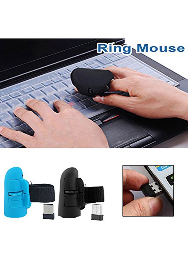 Wireless Finger Ring Mouse Universal 2.4 GHz USB 1600 Dpi Optical Mouse for All Laptop Notebook Tablet PC Desktop (Black)  - Image 3