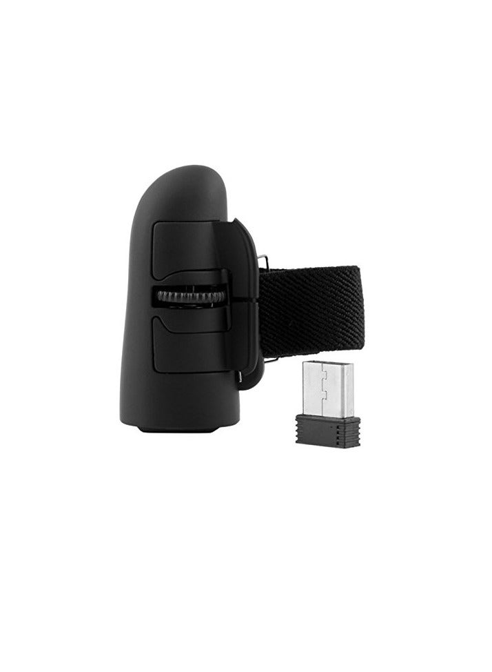 Wireless Finger Ring Mouse Universal 2.4 GHz USB 1600 Dpi Optical Mouse for All Laptop Notebook Tablet PC Desktop (Black)  - Image 1