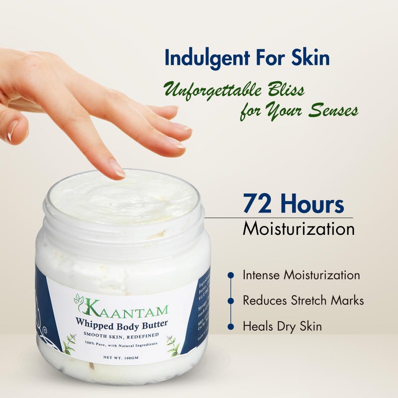Kaantam Whipped Body Butter - Moisturizer for Dry Skin, for Women & Men, Nourishing Winter Care Formula for Silky Smooth Skin, Shea Butter & Vitamin E, Cooca, Mango Butter - Image 3