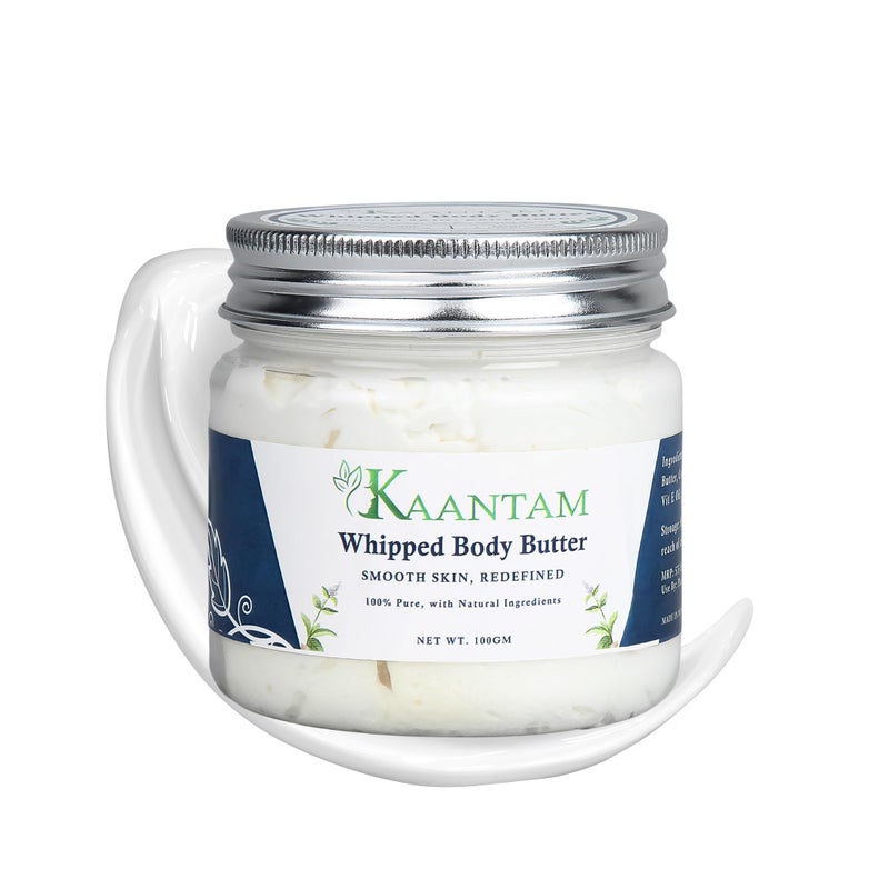 Kaantam Whipped Body Butter - Moisturizer for Dry Skin, for Women & Men, Nourishing Winter Care Formula for Silky Smooth Skin, Shea Butter & Vitamin E, Cooca, Mango Butter - Image 1