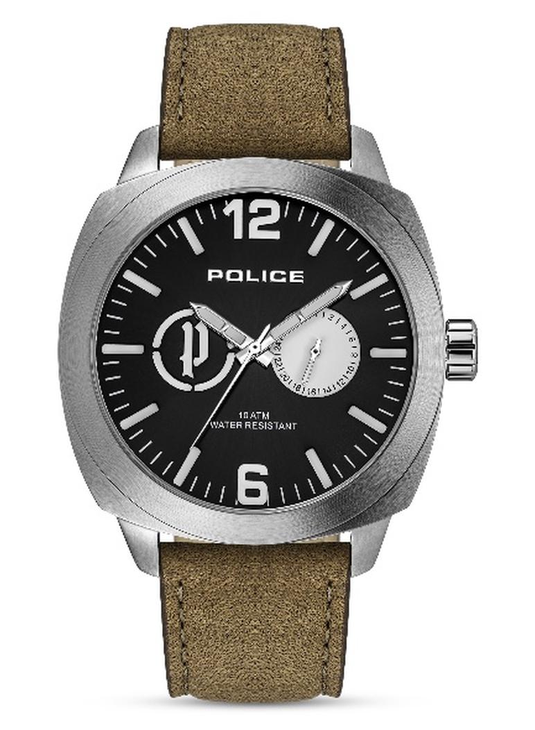 POLICE Men Context Black Dial Brown Leather Strap Multifunction Watch - 44Mm - Image 1