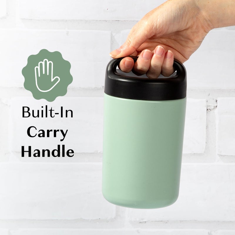 Goodful Stainless Steel Food Jar, Double Wall Vacuum Sealed Insulated Food Storage Container with Carry Handle Lid, 16-Ounce, Sage - Image 5