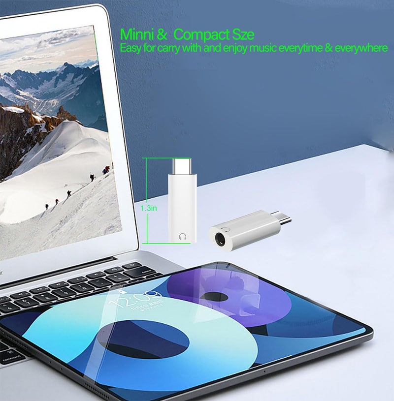 FRIGRAF محول USB C إلى جاك سماعة 3.5 مم، محول صوت إلى USB C، دنجيل صوتي من نوع C متوافق مع آيفون 16 برو ماكس 15 برو ماكس، سامسونج جالاكسي S24 S23 S22، بيكسل، آيباد برو، ماك بوك (عبوتين)  - Image 5