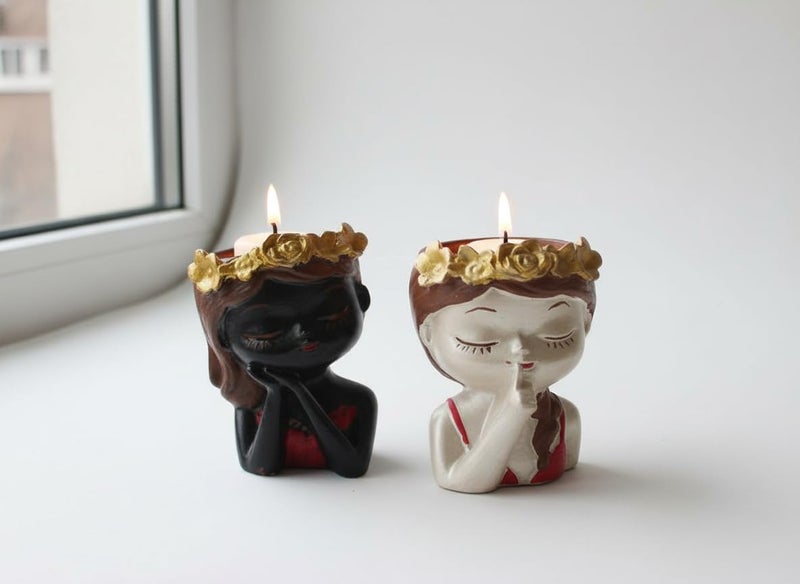 Princess Candle Holder Set of 2 – Gold Crown Design | Real Poured Wax Candle Included | Handmade Home Decor | Gift for Girls and Women | Table Accent - Image 4