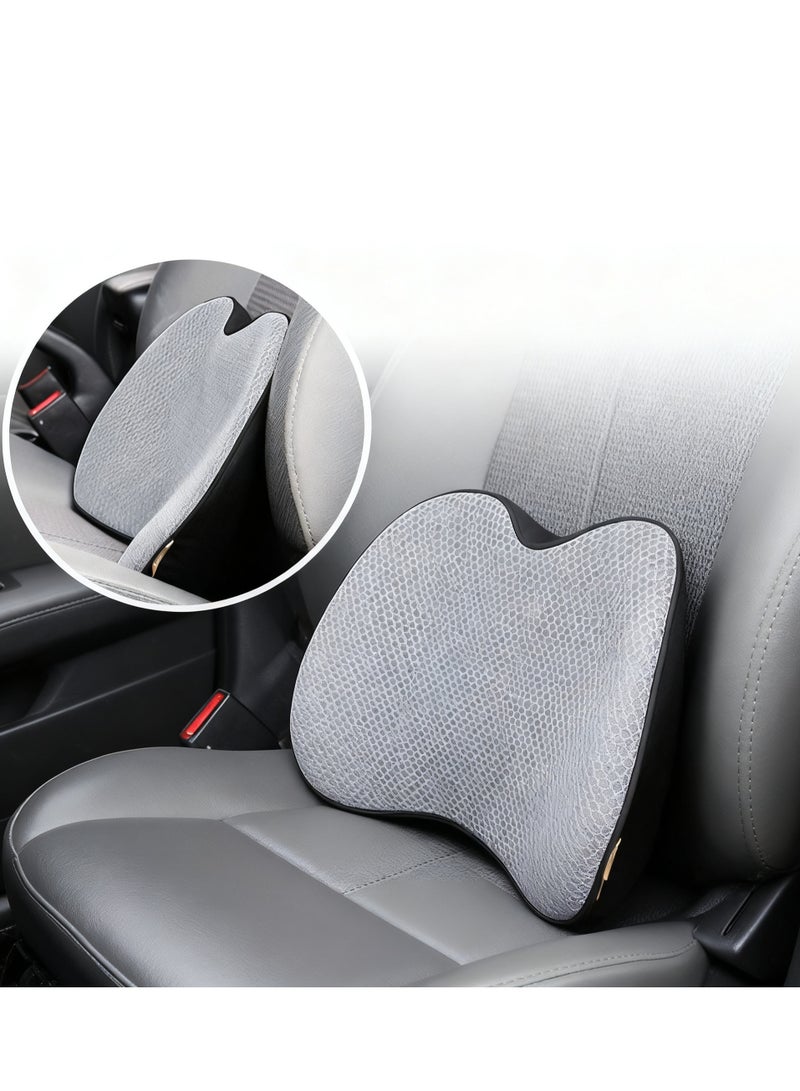 Halamodo Car Seat Cushion - Memory Foam Car Seat Pad - Sciatica & Lower Back Pain Relief - Car Seat Cushions for Driving - Road Trip Essentials for Drivers(Grey) - Image 1