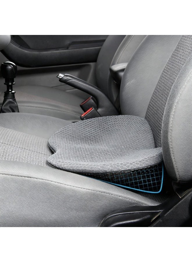 Halamodo Car Seat Cushion - Memory Foam Car Seat Pad - Sciatica & Lower Back Pain Relief - Car Seat Cushions for Driving - Road Trip Essentials for Drivers(Grey) - Image 2