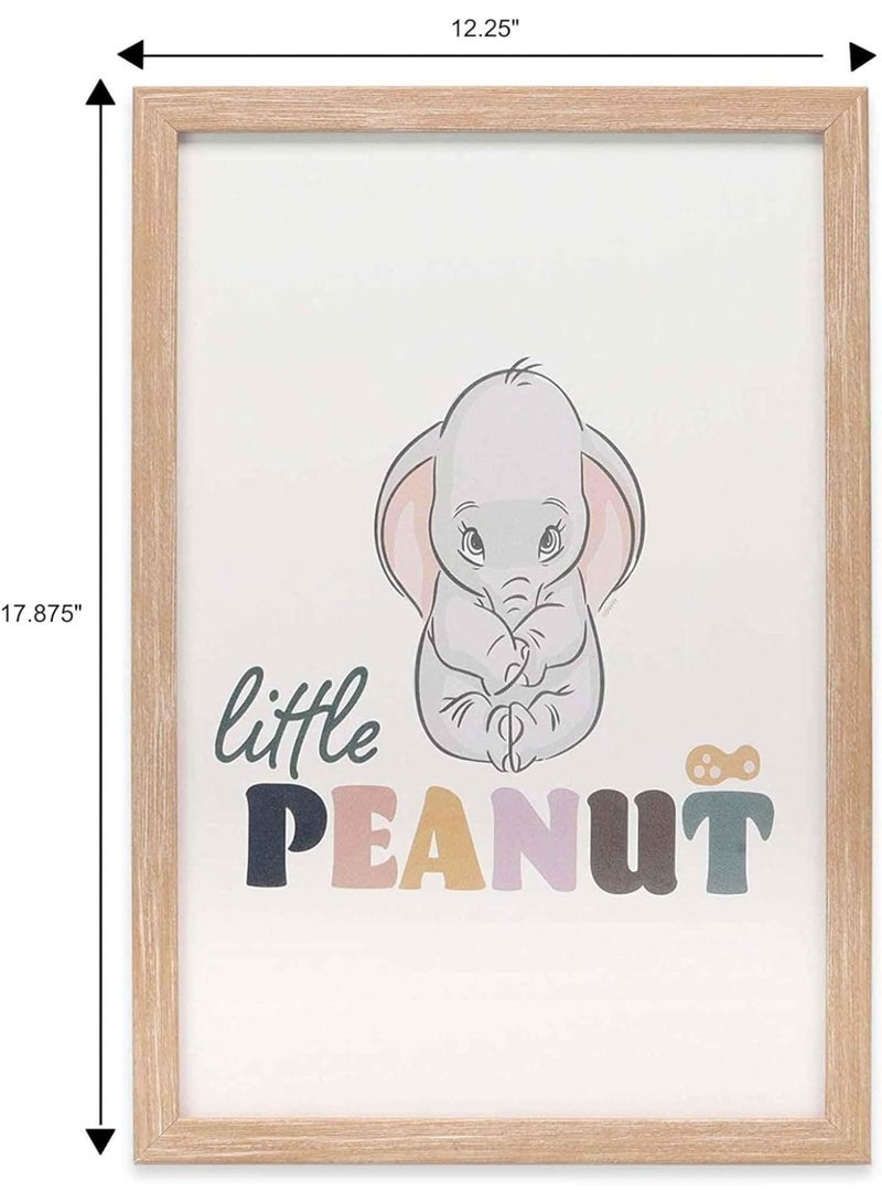 Open Road Brands Dumbo Little Peanut Framed Wood Wall Decor - Adorable Dumbo Elephant Picture For Baby Room, Nursery or Kids' Bedroom - Image 1