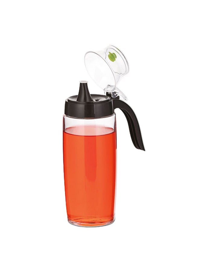 Easy Pour Air-Tight Oil and Vinegar Dispenser Jar with Handle Black and Clear 500ml 89482001