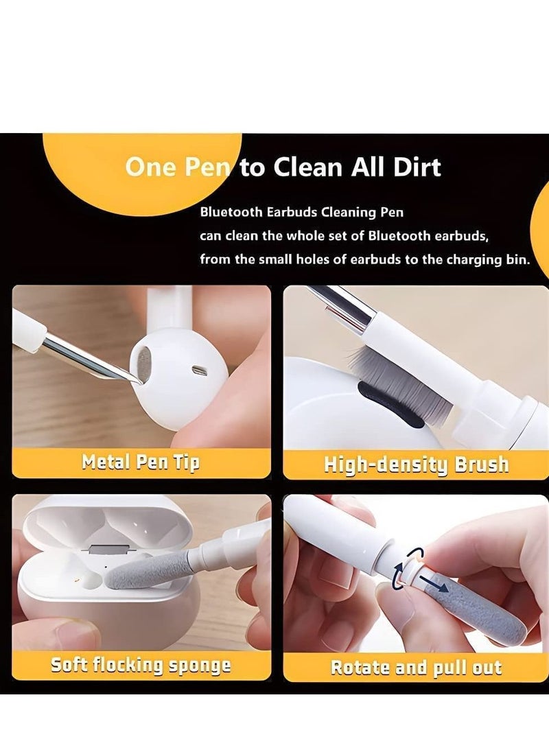 Generic - Bluetooth Earbuds Cleaning Pen,3 in 1 Earphones Cleaner 360°Earbuds Cleaning Pen Kit, Multifunctional Portable Cleaning Dust Removal Brush Pen for Phone PC Laptop Air-pods Camera Lens - Image 1