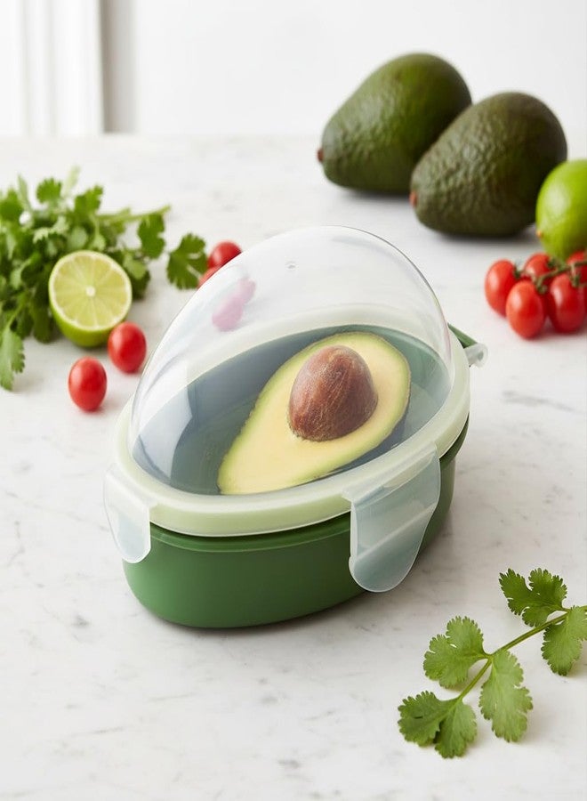 Trasylph Avocado Saver Holder Food Crisper Storage Container Fruit Keeper Avocado Keeper Storage container for Refrigerators-Keep Your Avocados Fresh for Days(COLOR:Green) - Image 1