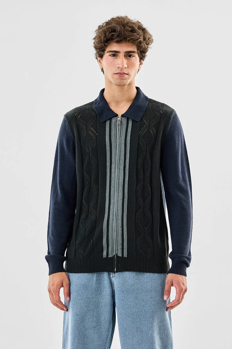 SNITCH Luxe Knitted Zipper Sweater