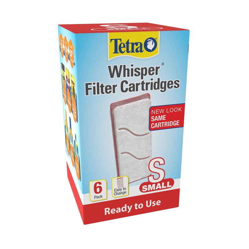 Tetra Filter Aquarium Cartidges, Removes Odors and Discoloration, Ready to Use, Small Whisper Filters, 6 Count - Image 1