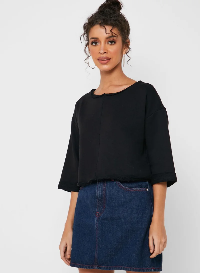 FOREVER 21 Rough Hem Crop Top