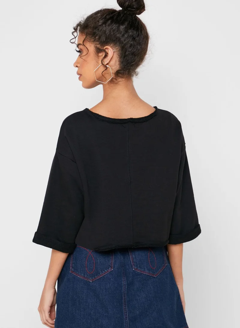 FOREVER 21 Rough Hem Crop Top