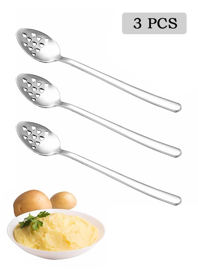 Urit 3 Pcs Stainless Steel Slotted Spoons, Chef Craft Slotted Spoon, Kitchen Cooking Restaurant Strainer Tools  - Image 1