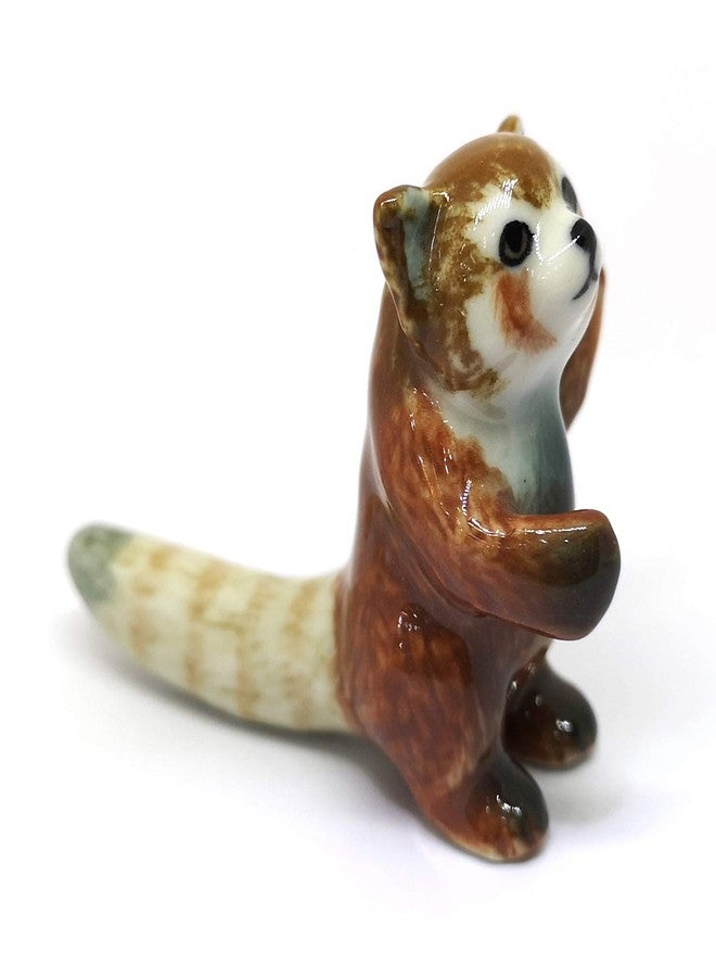 ZOOCRAFT Ceramic Red Panda Figurine Animal Standing Craft Miniature Collectible Porcelain DIY Gift - Image 2