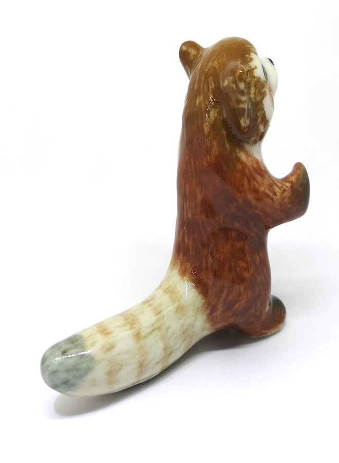 ZOOCRAFT Ceramic Red Panda Figurine Animal Standing Craft Miniature Collectible Porcelain DIY Gift - Image 3
