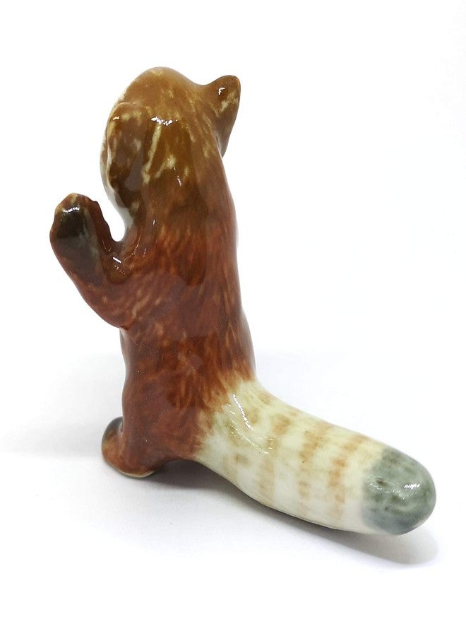 ZOOCRAFT Ceramic Red Panda Figurine Animal Standing Craft Miniature Collectible Porcelain DIY Gift - Image 4