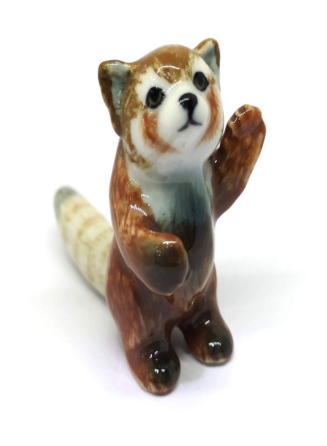 ZOOCRAFT Ceramic Red Panda Figurine Animal Standing Craft Miniature Collectible Porcelain DIY Gift - Image 1