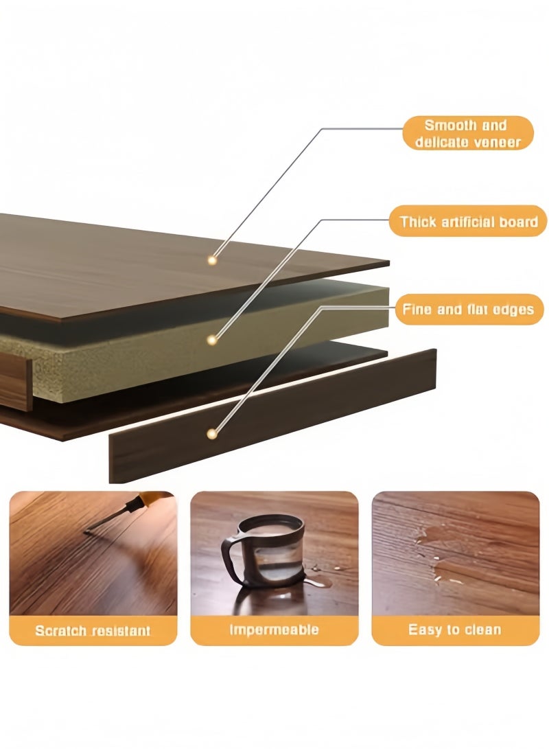 جيجيرو مجموعة من 2 طاولة قهوة بيضاوية متداخلة، طاولات جانبية مستديرة مع طاولات جانبية خشبية مبتكرة للأريكة، طاولة مركزية حديثة لغرفة المعيشة وغرفة النوم والمكتب والشرفة - Image 4