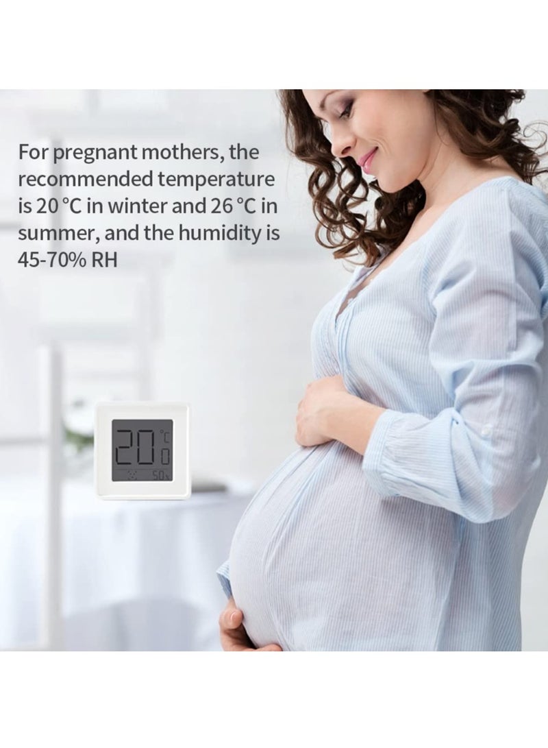 Thermometer and Hygrometer for Room, Indoor Mini Thermometer Hygrometer with Digital Temperature Humidity Meter Gauge Monitor, Large LCD Display Celsius for Greenhouse Baby Office Home Cellar 2Pcs - Image 3