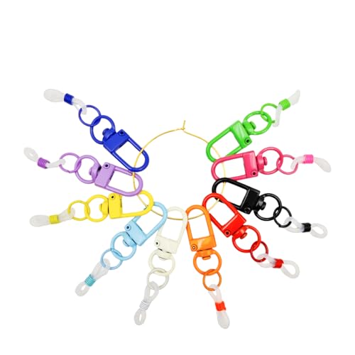 MAGNEECH 10 PCS Mini Coloured Pen Clips，Badge Reel Pen for Lanyard，Silicone Pen Holder with Lobster Clasp, Nurse Badge Accessories(Silicone Sleeve Fits Pens Diameter 0-20 mm) (Colorful lobster clasps, 10 PCS) - Image 1