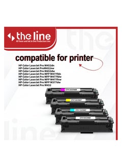 The Line The Line 410A CF410A CF411A CF412A CF413A Color Toner Set Compatible with M452dn, M452nw, M452dw, MFP M477fdn, MFP M477fdw, MFP M477fnw, MFP M377dw, M452  - Image 2