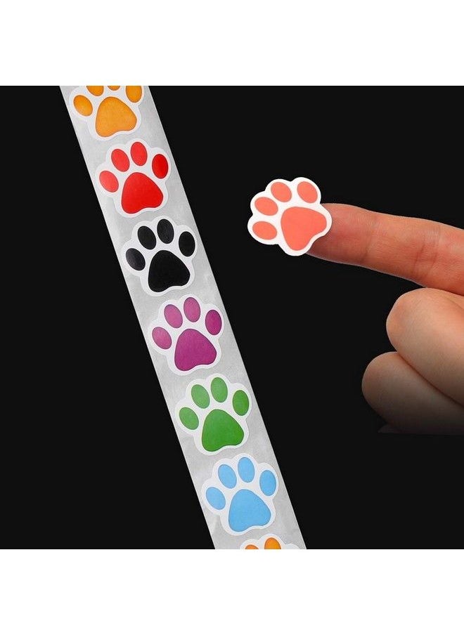 Pengxiaomei Paw Prints Stickers(1 Inch/ 500 Stickers) Dog Stickers Dog Puppy Paw Prints Stickerscolorful Selfadhesive Labels Animal Decalpaw Prints Envelope Seal For Classroom Kids (Black+Multi 1 Inch)  - Image 5