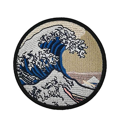 Cute-Patch TM Cute-Patch The Great Wave Off Kanagawa Embroidered Iron On Sew On Applique - Image 1