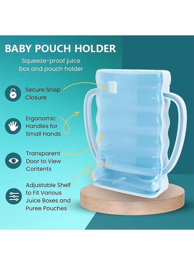 MVAQKLM  Baby Pouch Holder, No Squeeze Baby Food Pouch & Juice Box Holder, Food-Safe Container With Easy-grab Handles & Lid, Anti-Squeeze Yogurt Pouch Reusable Toddler Essentials (2 Pack)  - Image 3