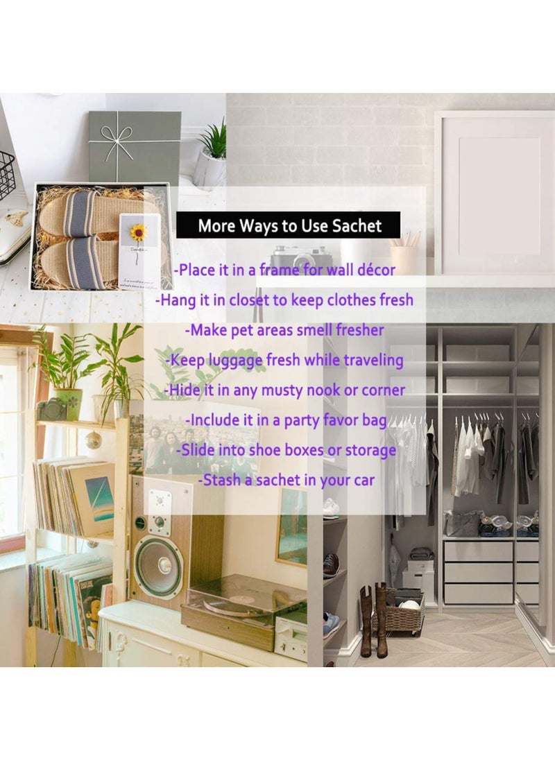 SYOSI - 12 Packs Sachets for Drawers and Closets Large Hanging Sachet Bags Closet Air Fresheners Potpourri Bags Long Lasting 6 Scents Option Lavender Rose Jasmine Ocean Vanilla Lily - Image 1