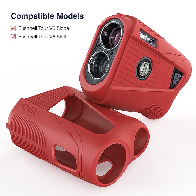 TUSITA Silicone Case Compatible with Bushnell Tour V5 Slope Shift Laser Golf Rangefinder - Red - Image 2