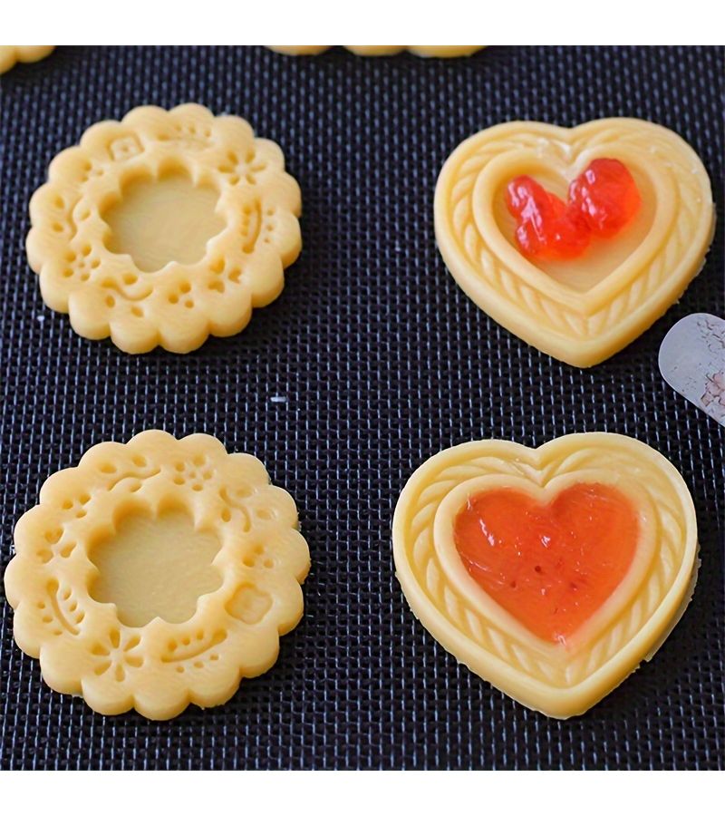 White 4 Piece Heart Sugar Cookie Molds Set for Baking Decor - Image 4
