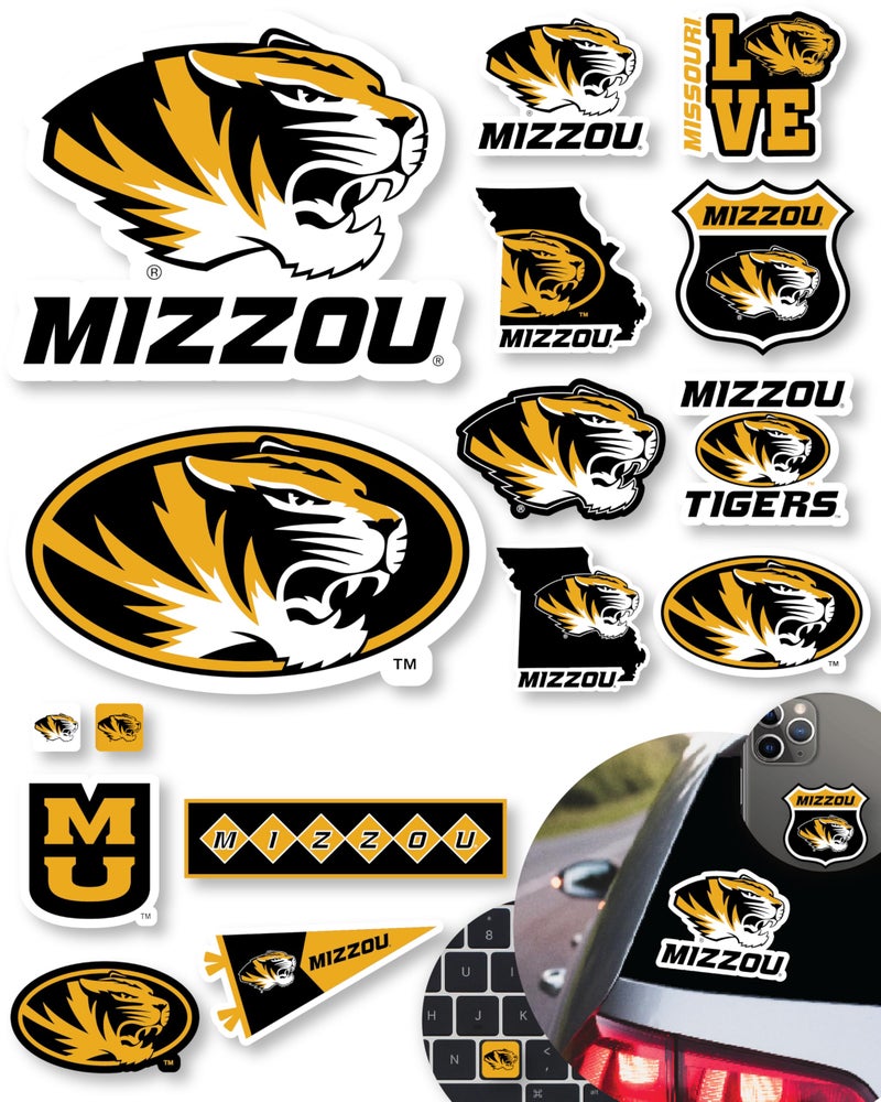 PartyKandy Mizzou Stickers for Gift Car Water Bottle Laptop and Phone for Missouri Football Fans and University Graduates Mizzou Tigers - Image 3