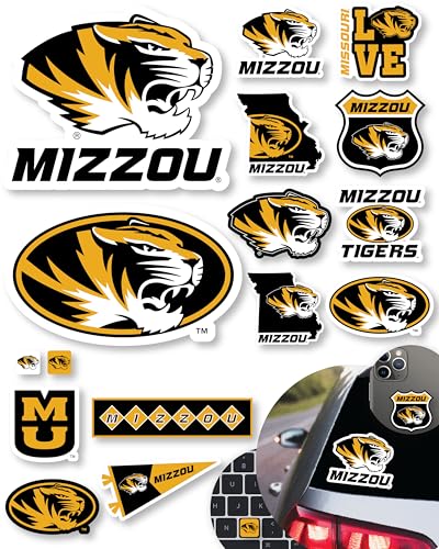 PartyKandy Mizzou Stickers for Gift Car Water Bottle Laptop and Phone for Missouri Football Fans and University Graduates Mizzou Tigers - Image 1