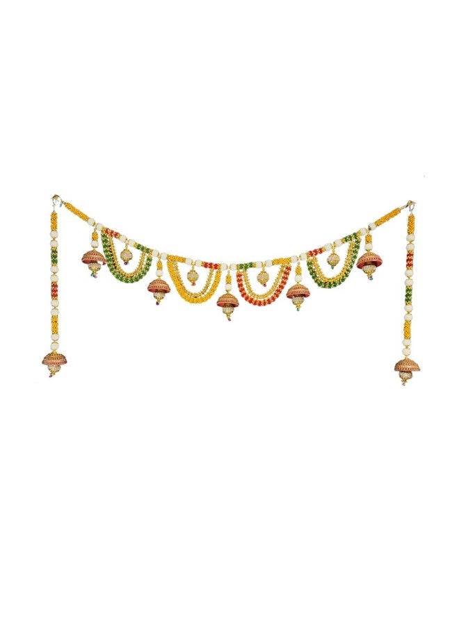 JH Gallery Handmade Plastic Beads Handmade Traditional Door Hanging/Bandarwal/Toran for Door, Traditional Bandarwal, Torans for Entrance Door Set for Door, 37" inch (Multicolor) - Image 3