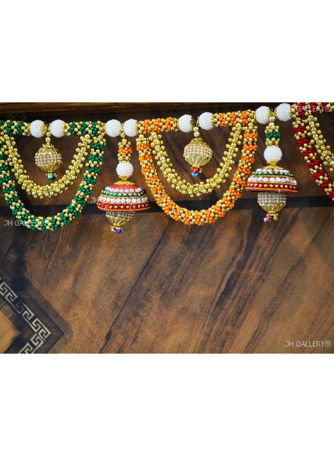 JH Gallery Handmade Plastic Beads Handmade Traditional Door Hanging/Bandarwal/Toran for Door, Traditional Bandarwal, Torans for Entrance Door Set for Door, 37" inch (Multicolor) - Image 4
