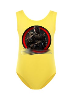 MQD Black Myth Goku Girls' One Piece Swimsuit And Cap Set 