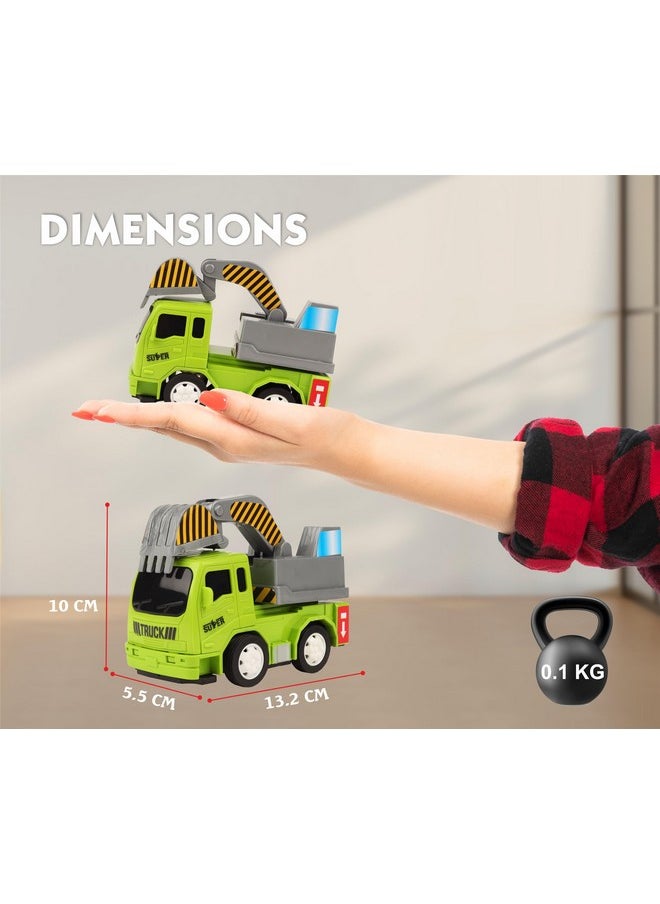 Toy Zone TOYZONE Friction Powered Mini Truck Series | Made in India | Friction Powered Toy | Unbreakable City Service Truck | Pull Back | Push & Go Crawling Toys (Contruction Vehicle Tow Crane)  - Image 3