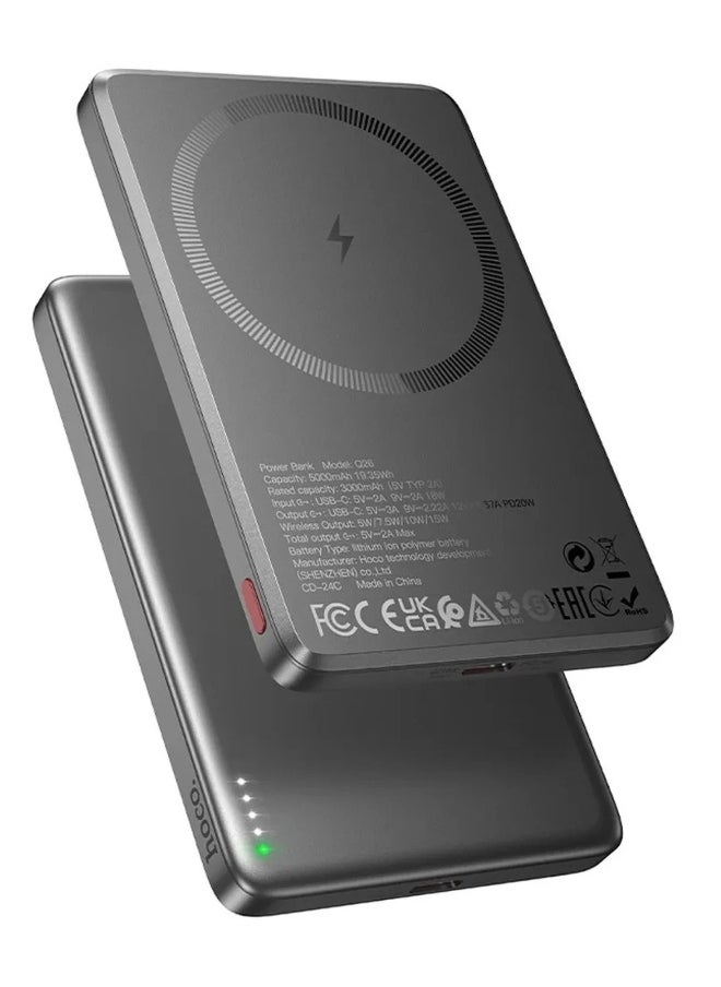 Hoco Hoco Q26 Joy PD20W Magnetic Magsafe Fast Charging Power Bank 5000mAh Grey  - Image 3