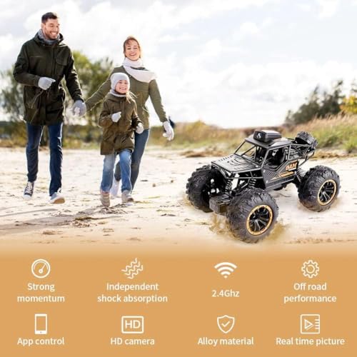 RAMNATH IMPEX Remote Control Car Rc Cars with 720P Hd FPV WiFi Camera|2.4Ghz 1/18 Scale Off-Road Remote Control Truck Monster Trucks for Toddlers Kids Adults|Gift for Boys & Girls.(H), Black - Image 2